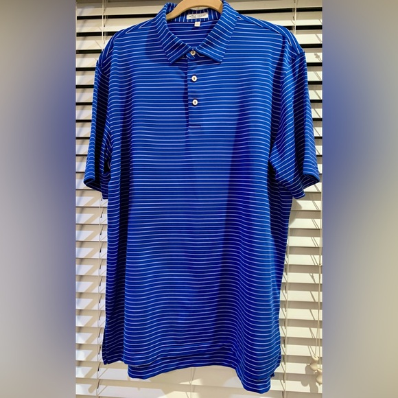 Peter Millar Other - Peter Millar Summer Comfort Royal Blue Striped Golf Polo Size Large